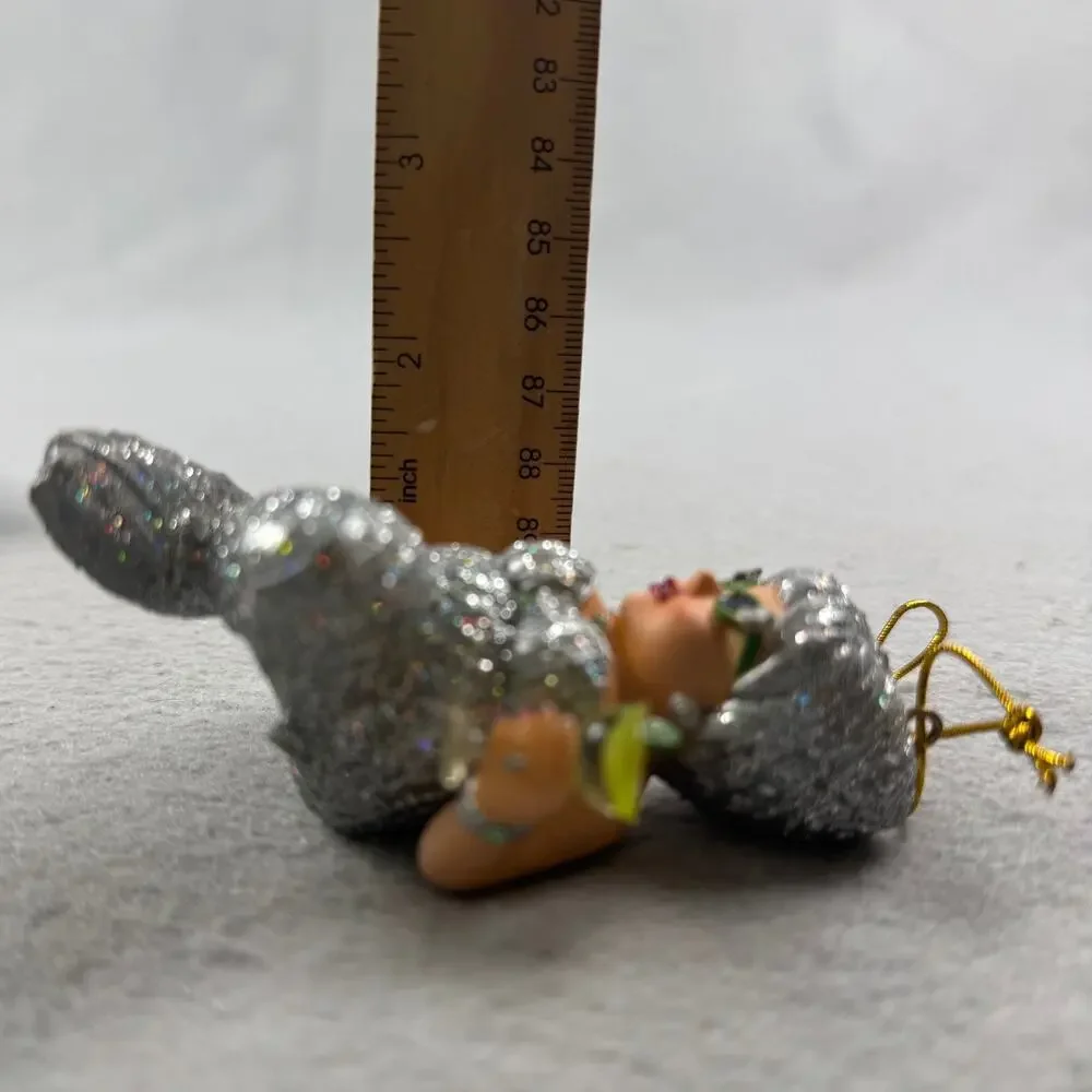 December Diamonds 2008 Retired Margarita Silver Mermaid Ornament Silver Glitter